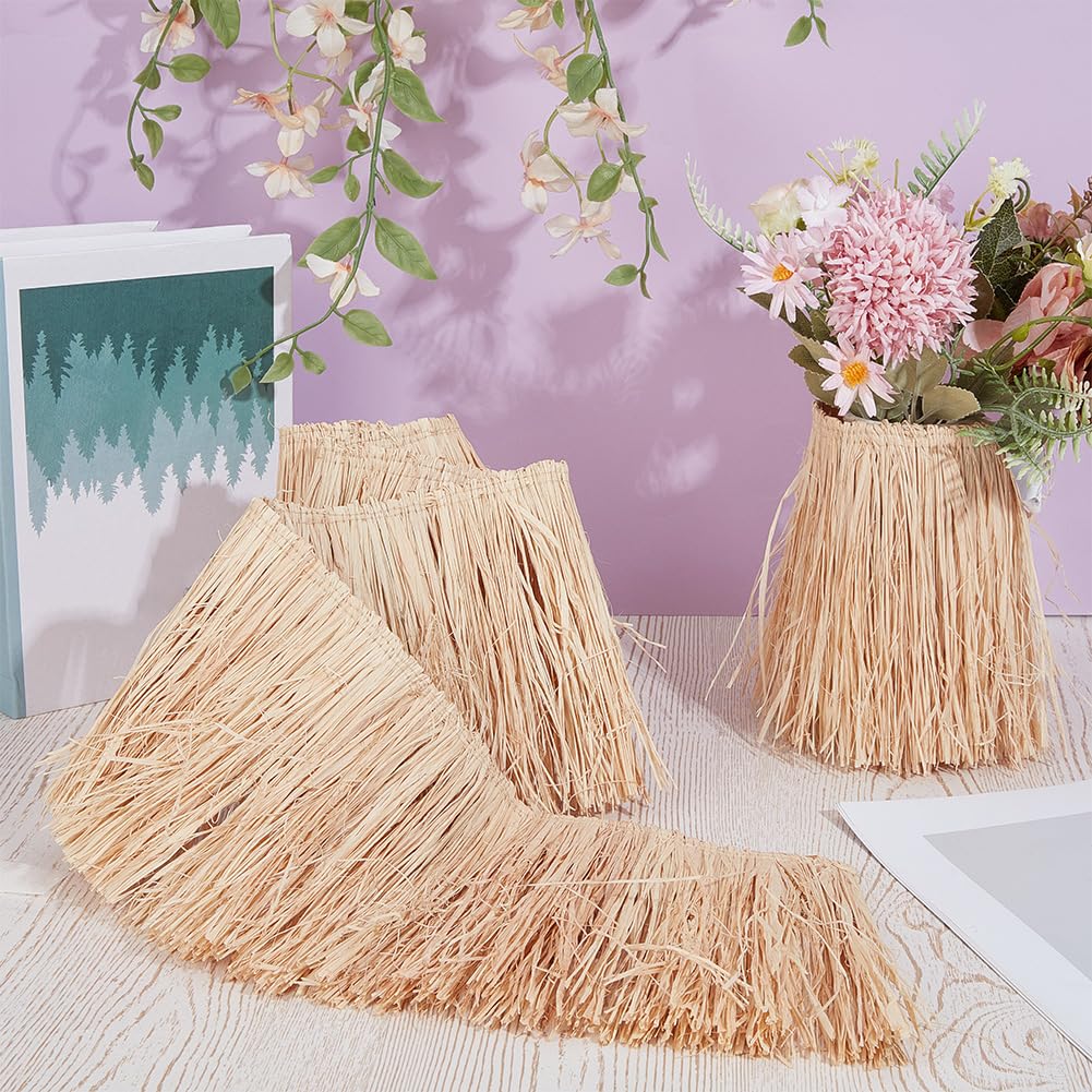 5.91 Inch Grass Raffia Fringe Trim Tassel Straw Natural Navajo White Rustic Ribbon Lightweight Trimming - 1.09 Yard
