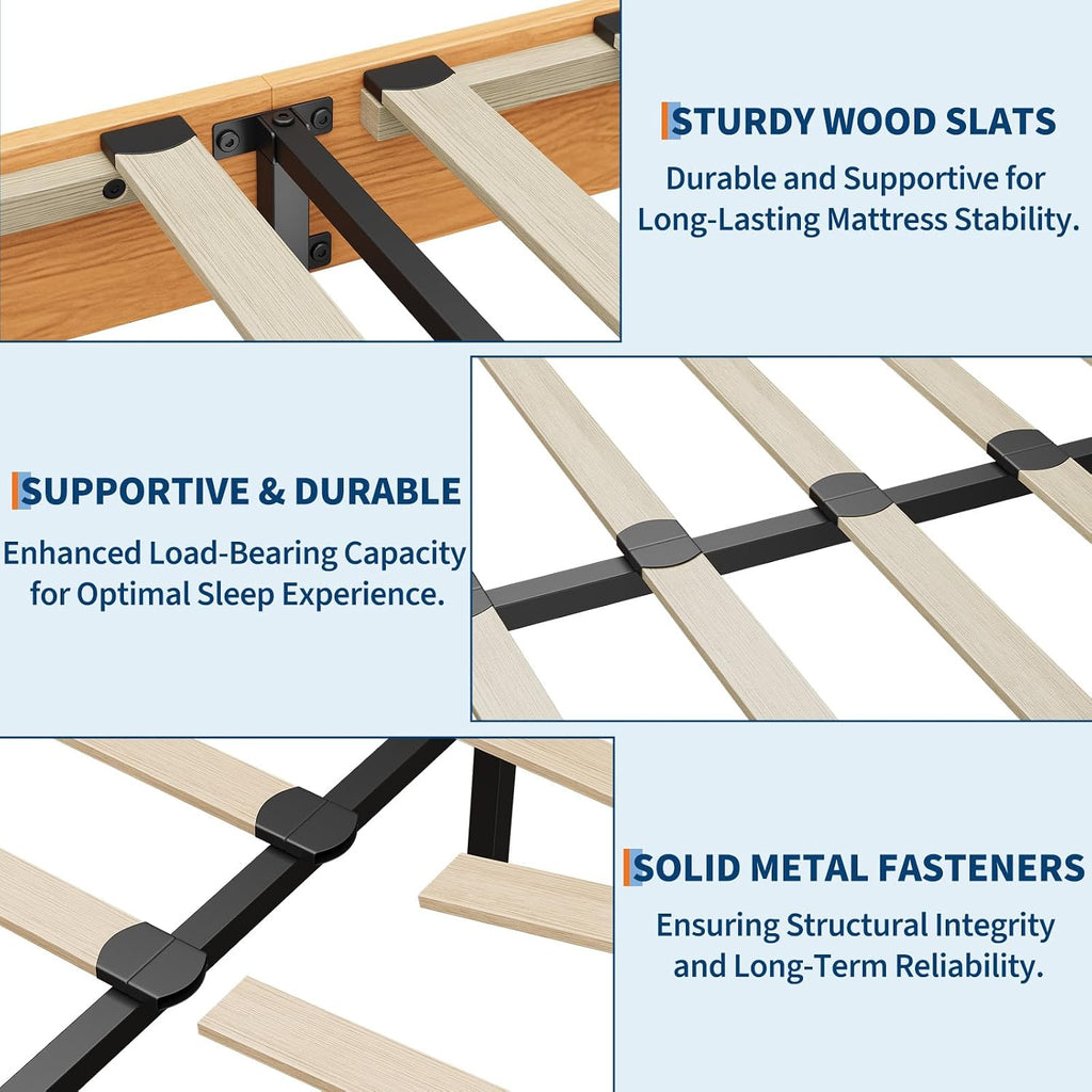 Wood Platform Bed Frame, Low Wooden Bed Frame, Kids Bed