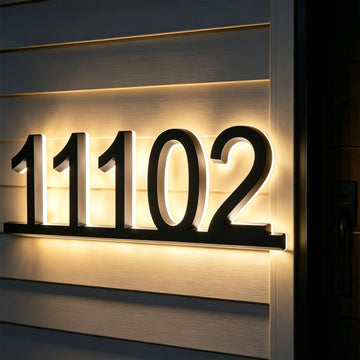 Lighted House Numbers for Outside, Backlit Illuminated LED Address Numbers