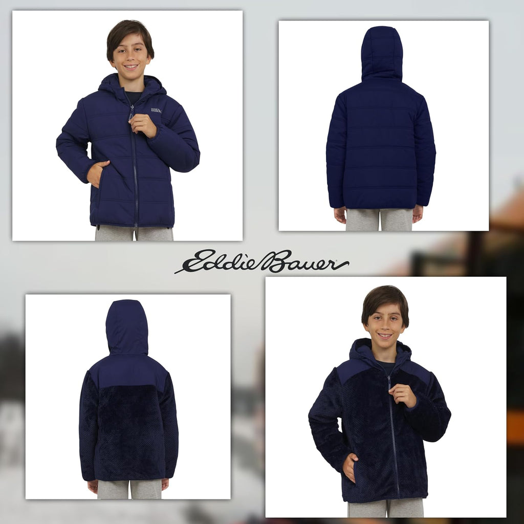 Boys' Deer Harbor Reversible Faux Fur Lined Insulated Puffer Jacket