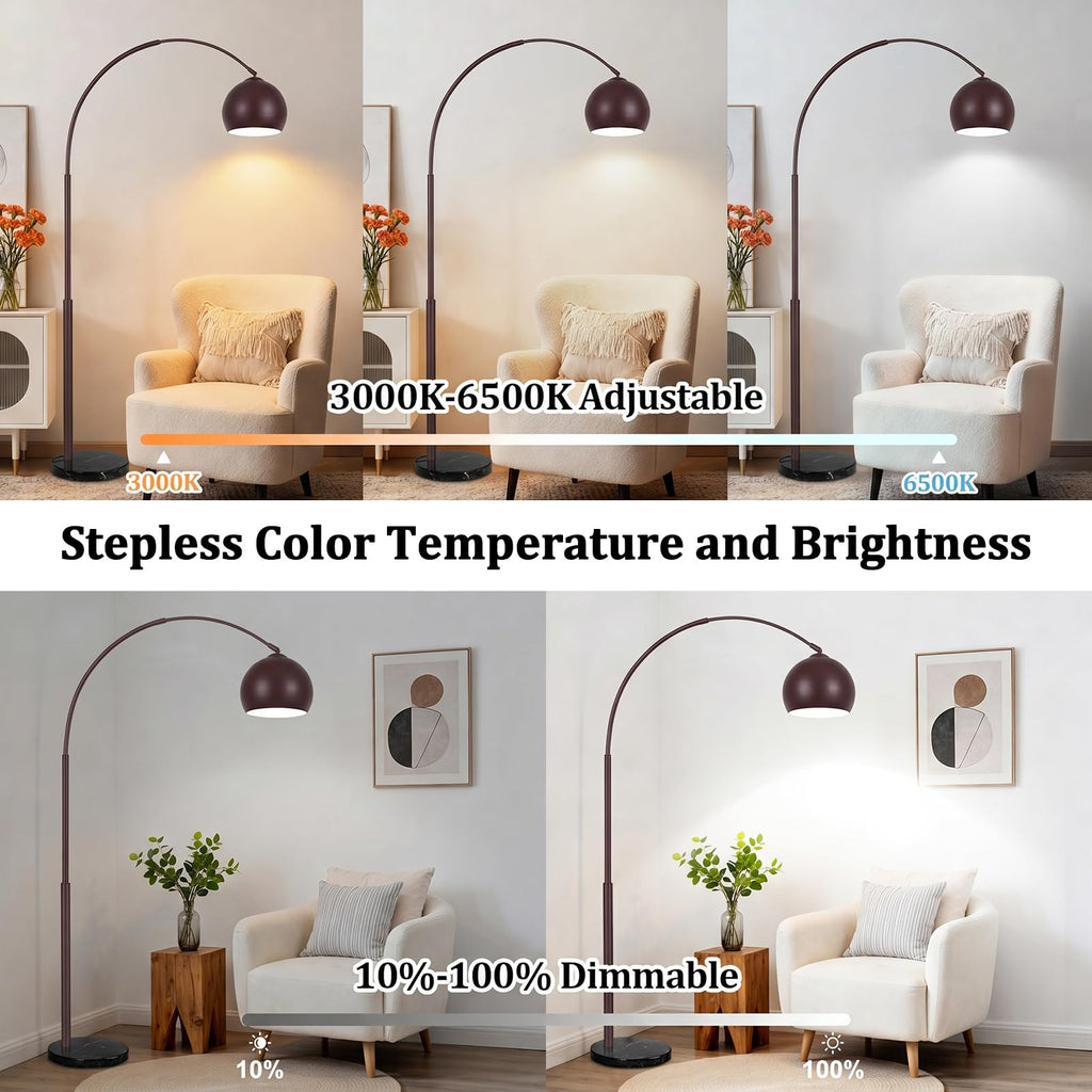77" Arc Floor Lamp, Upgraded Standing Lamp with Remote