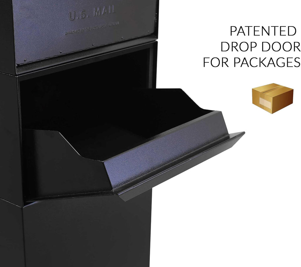 Full Service Vault DVCS0015 Secure Curbside Mailbox/Package Drop with Locking Letterbox (Black)