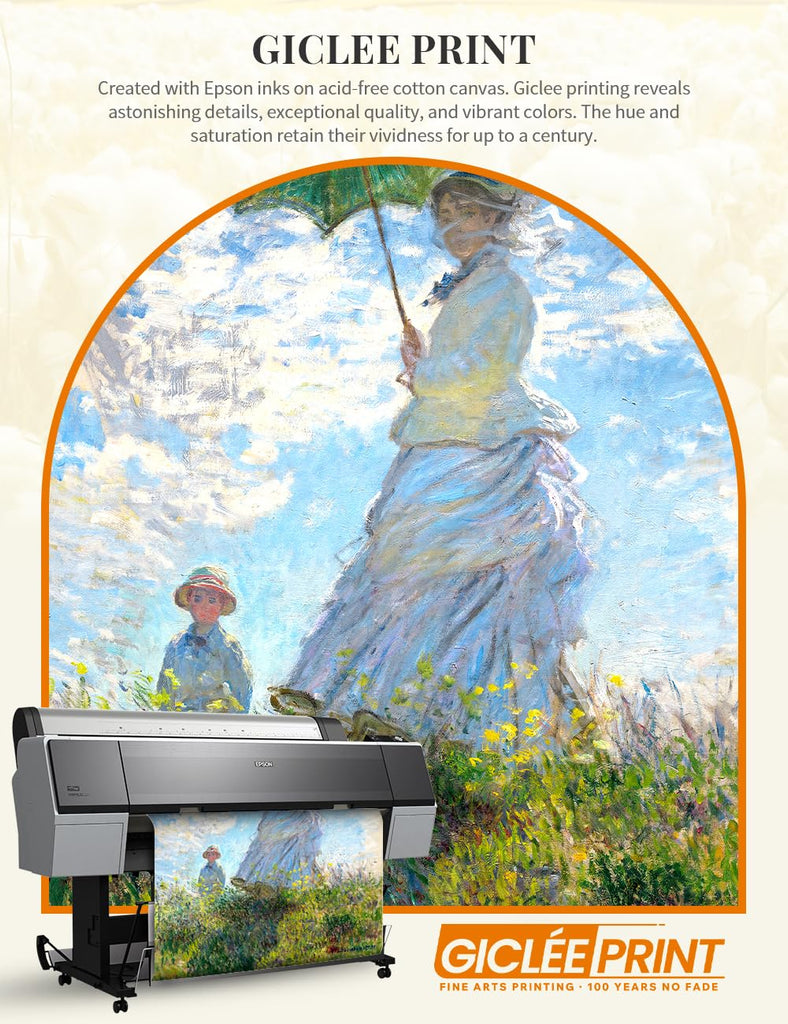 Claude Monet Wall Art Framed, Woman with a Parasol, 35x29''