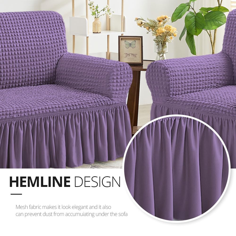 Sofa Covers Purple Couch Cover Stretch Sofa Slipcovers with Skirt