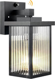 Dusk to Dawn Outdoor Wall Light Fixture, Waterproof Exterior Porch Light with Tempered Glass
