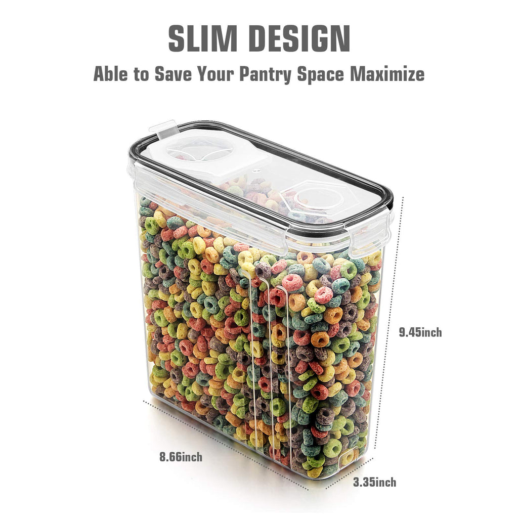 Cereal Storage Containers Set, Large BPA Free Plastic Airtight Food Storage Containers 4L for Flour, Sugar, 6 Piece