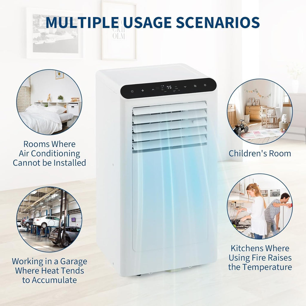 8,000 BTU Portable Air Conditioners, Portable AC Unit, Remote & Auto Evaporation, 4-in-1 Cooling Unit, Floor AC