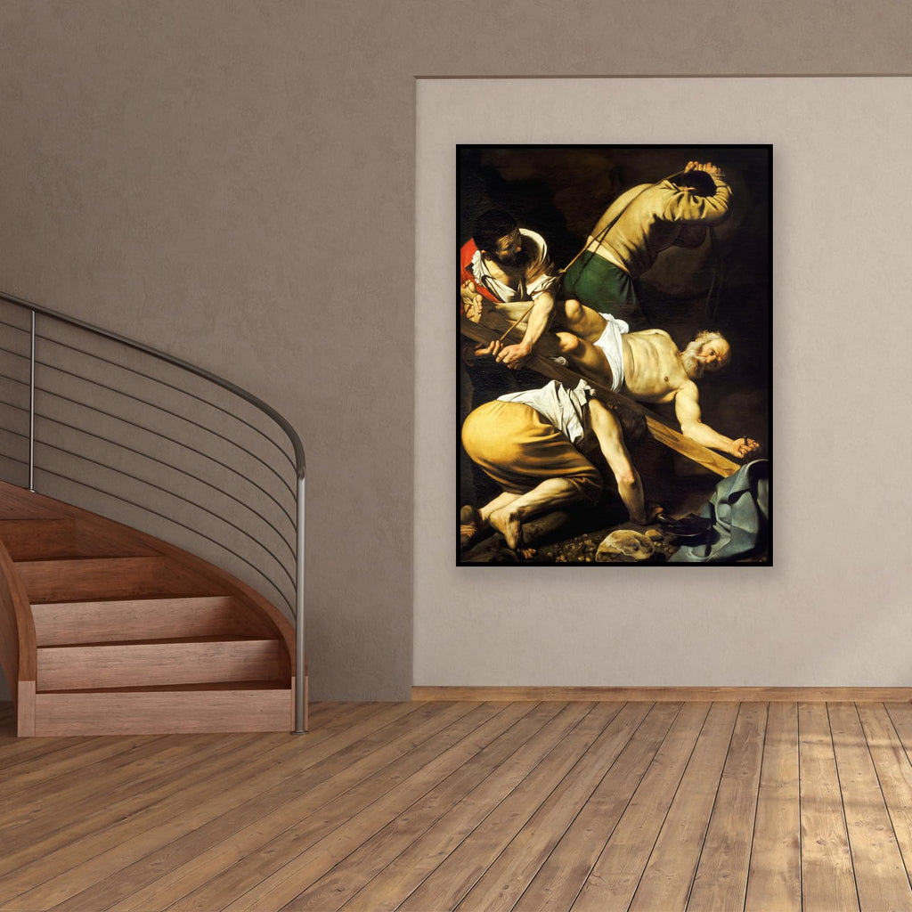 Caravaggio Canvas Wall Art - Crucifixion of Saint Peter Poster - Fine Art Print - Famous Oil Painting Reproductions