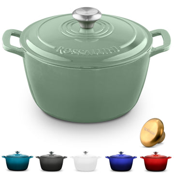 Enameled Cast Iron Round Dutch Oven Pot with Lid, 10 Qt, Sage