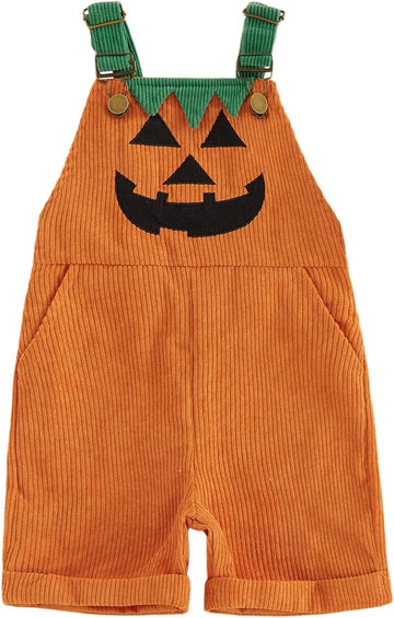 Toddler Baby Boy Christmas Outfit Santa Corduroy Overalls Jumpsuit