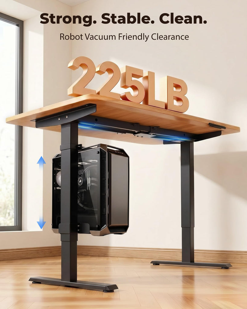 Dual Motor Standing Desk Frame with CPU Holder, Height Adjustable