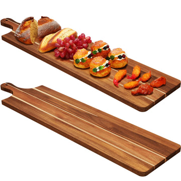 2 Pcs Acacia Long Charcuterie Boards Large 36 x 9 Inch Cutting Board