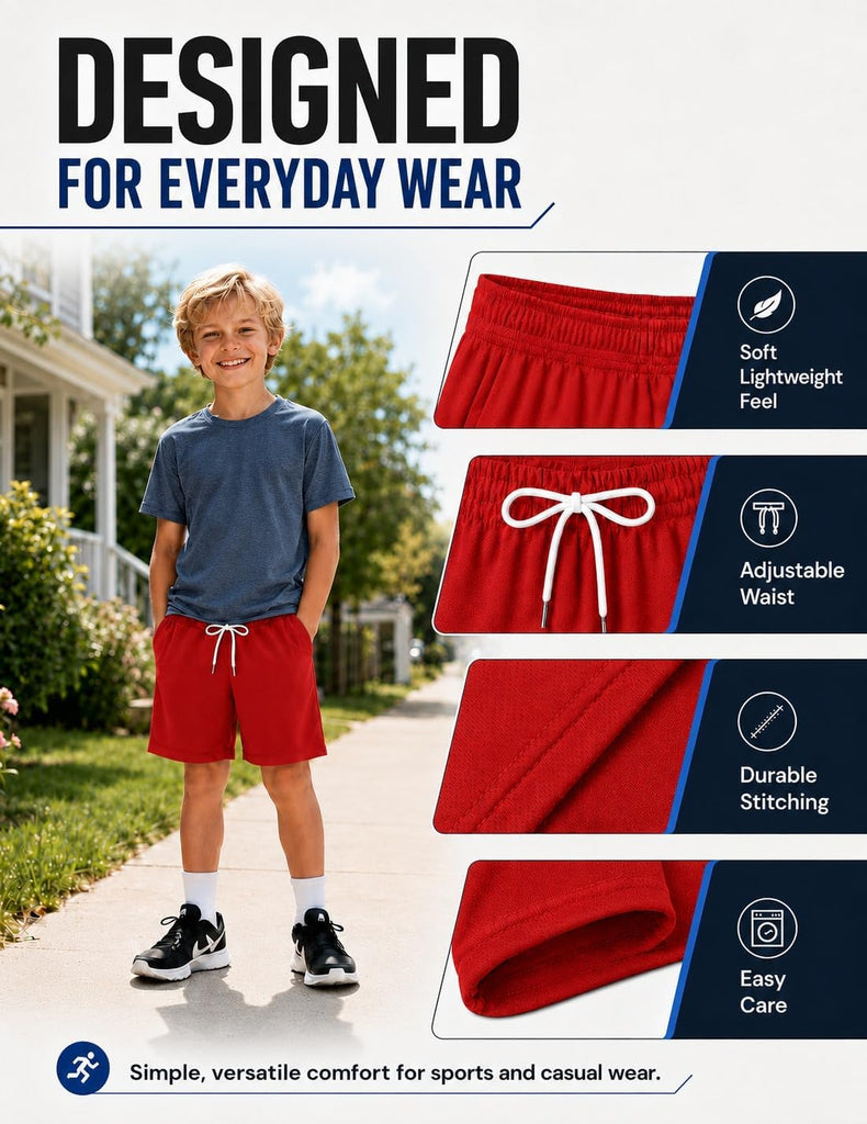 Boys Athletic Shorts Mesh Basketball Soccer Shorts Breathable Quick Dry Running Gym Shorts for Youth