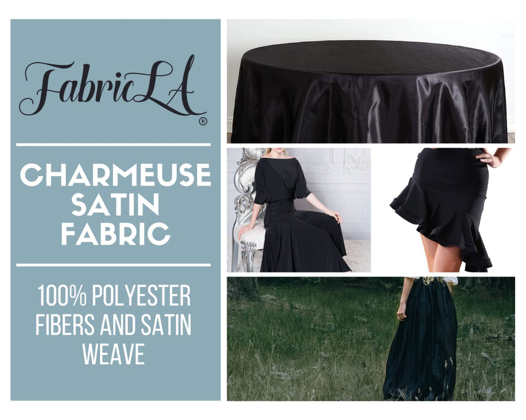 Satin Fabric - Black, 2 Yards