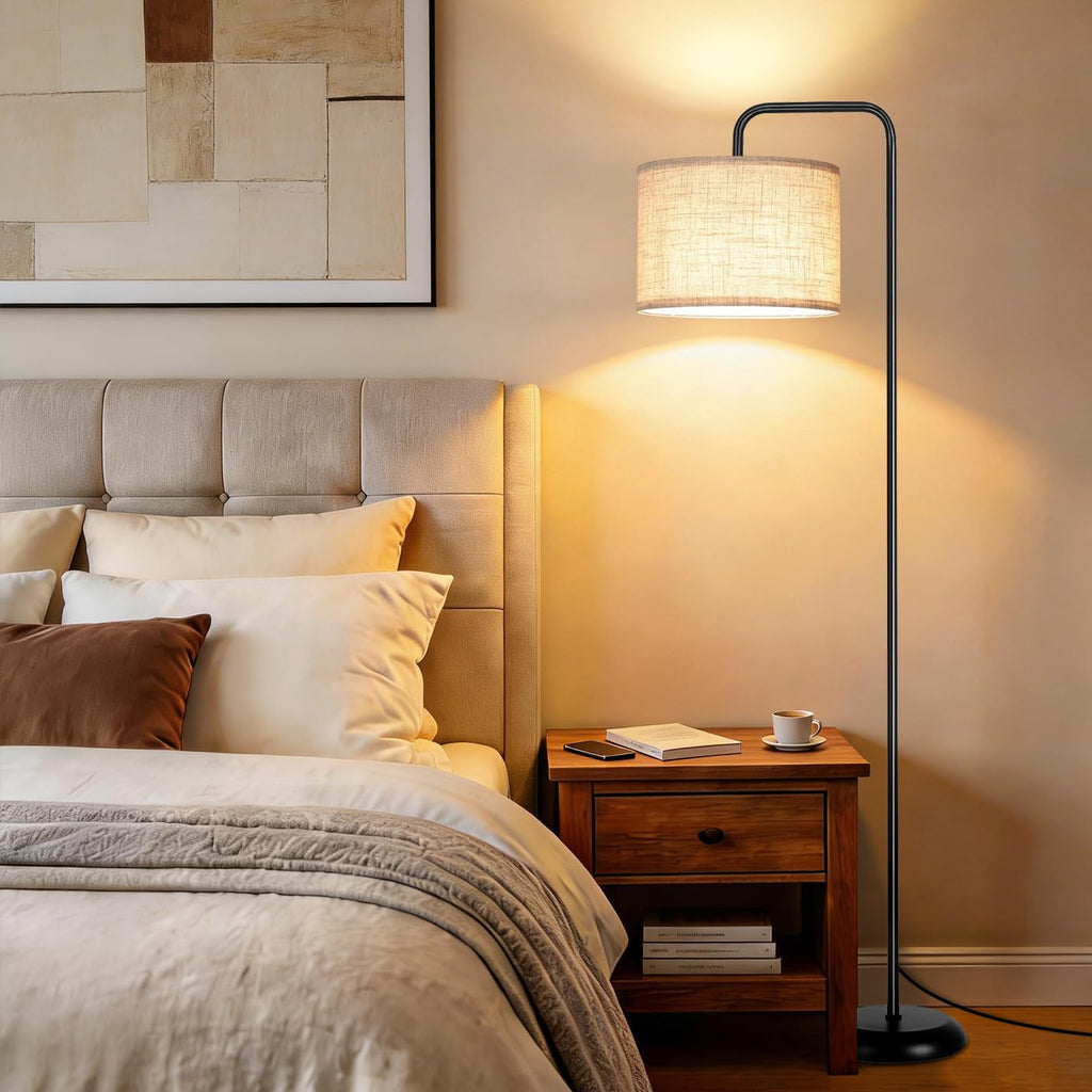 Floor Lamp, Black Standing Floor Lamp with 3 CCT Bulb