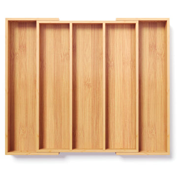 Expandable Bamboo Silverware Organizer, Kitchen Drawer Organizer