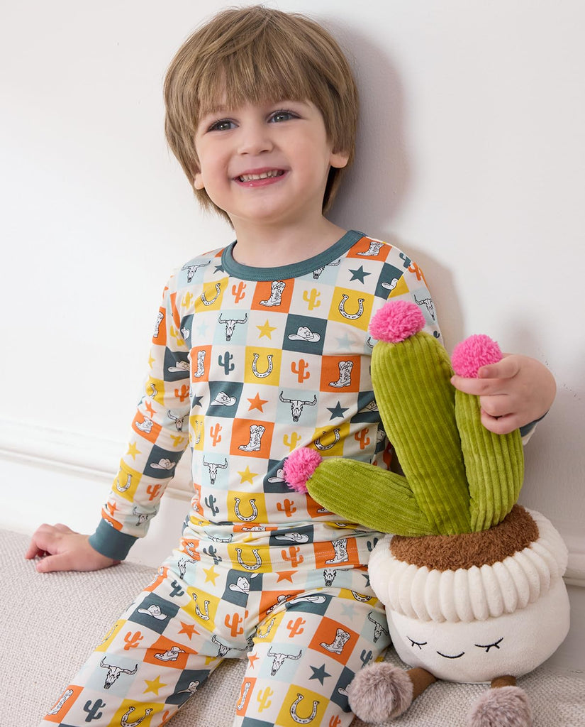 Bamboo Viscose Toddler Kids Pajamas Set, Long Sleeve Boys