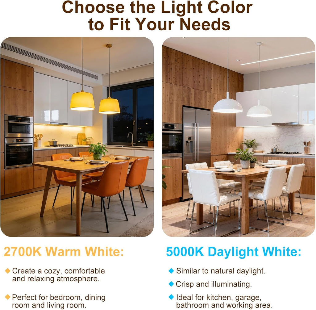 Small LED Ceiling Fan Light Bulbs, 6 watt A15 led Bulb E26 Daylight 5000K 60watt Equivalent Appliance Bulb