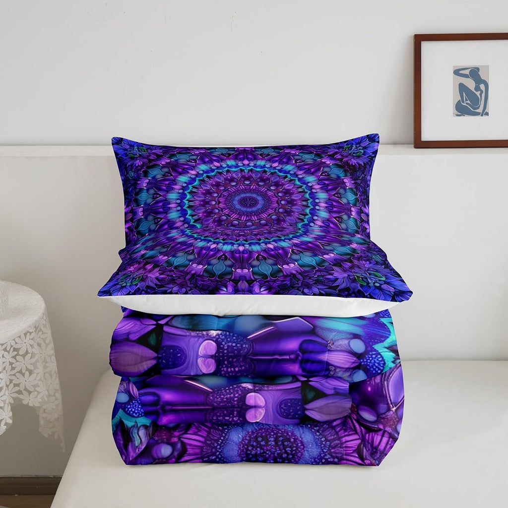 Mandala Comforter Set Queen Boho Chic Medallion Bedding Set