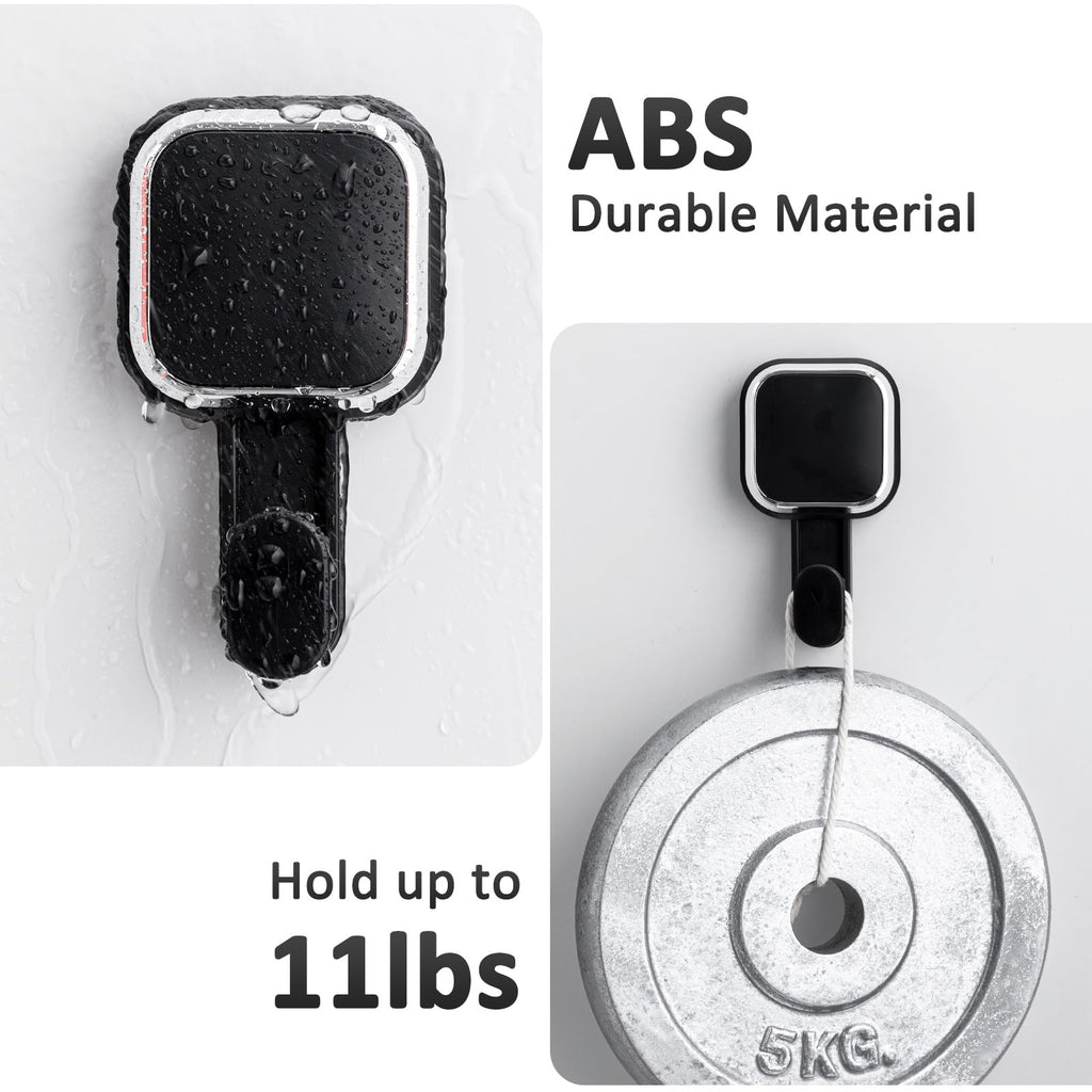 4 Pack Suction Cup Hook for Inside Shower, Towels & Looafhs, Black