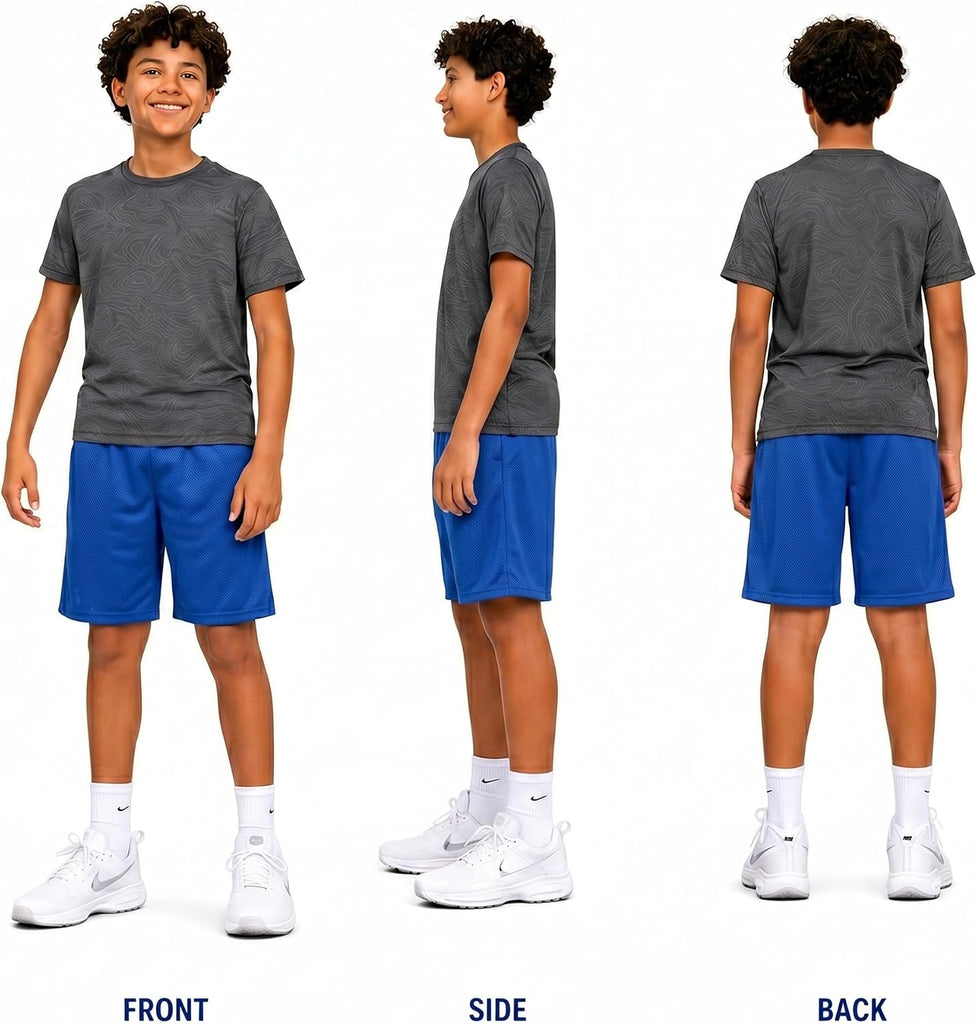 Boys Basketball Shorts 4 Pack Performance Active Mesh Shorts