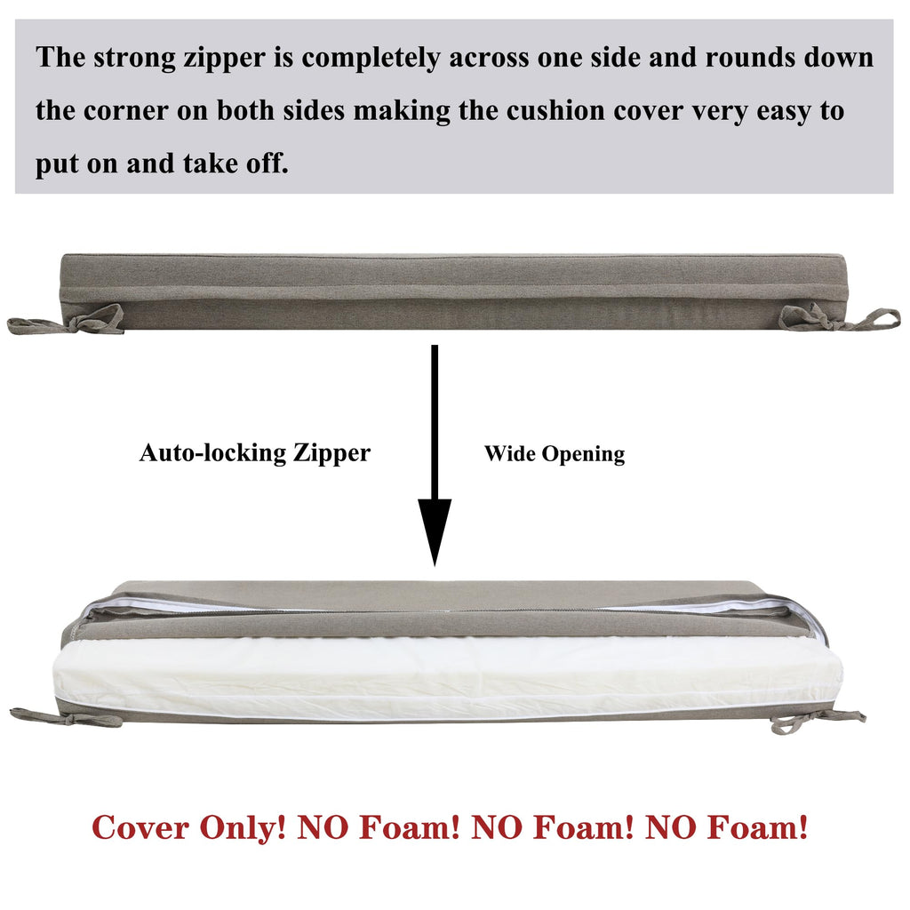 Outdoor Bench Cushion Covers 42x18x3Inch, No Insert-Beige Coffee