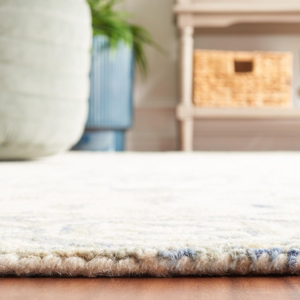 Dip Dye Area Rug - 9' x 12', Light Blue & Ivory, Handmade Wool