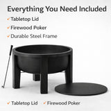 Fire Pit Surround Tabletop - Wood Burning