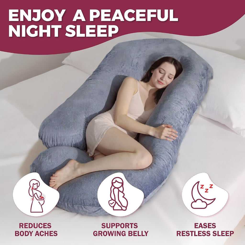 Pregnancy Pillows for Sleeping - 57-Inch Maternity Pillow for Pregnant Women with Removable Washable Cover - Support