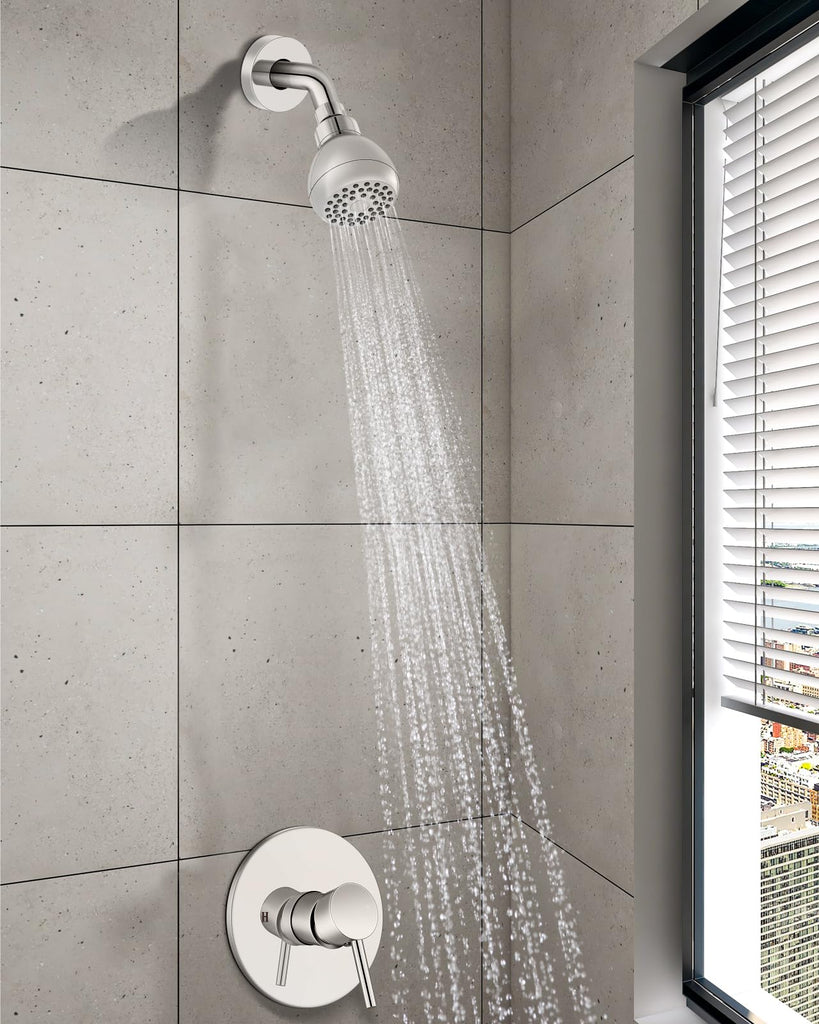 Shower Faucet Set with Rough-In Valve and Shower Head, Polish Chrome