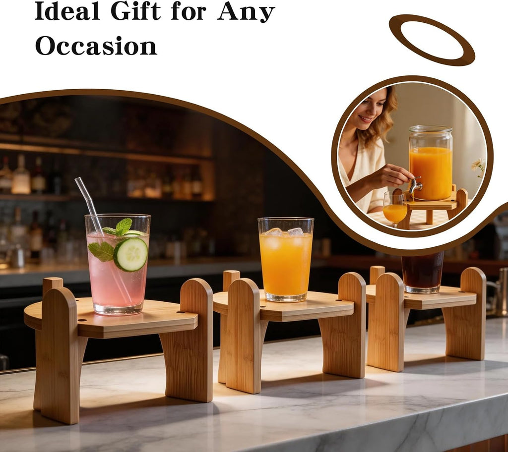Beverage Dispenser,Water Dispenser and Beverage Dispenser - Bamboo Stand for Countertop, Perfect and Party Use