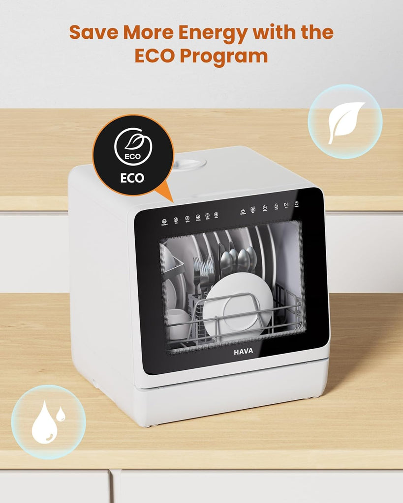 2025 NEW Upgraded Countertop Dishwasher with Water Softener and Enhanced Energy Efficiency