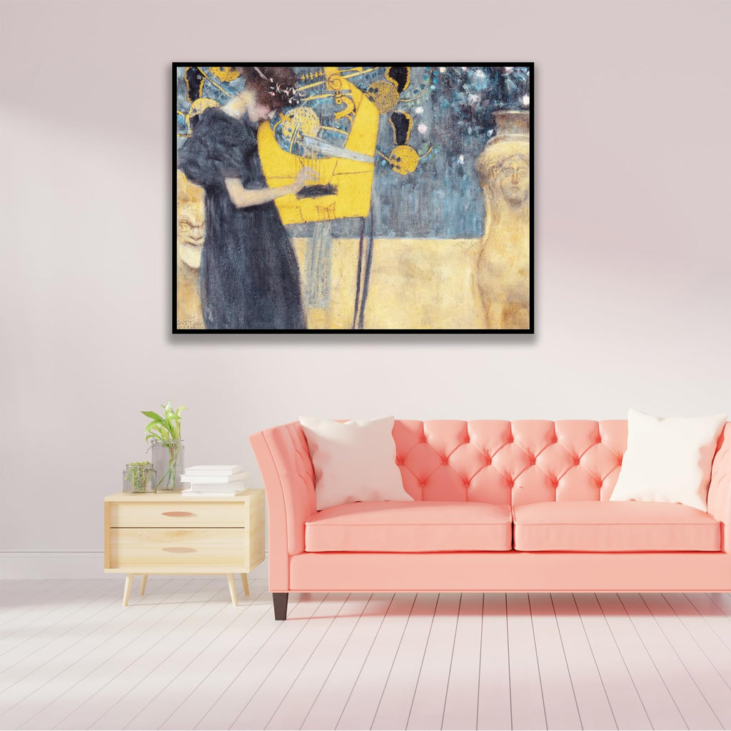 Gustav Klimt Canvas Wall Art Musik Poster - World Classic Famous Painting Printing Retro Classical Room Aesthetic