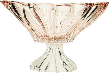 Bohemian Crystal AU52038, 13-Inch Pink Plantica Crystal Fruit Bowl on a Stem, Decorative Centerpiece Wedding Gift