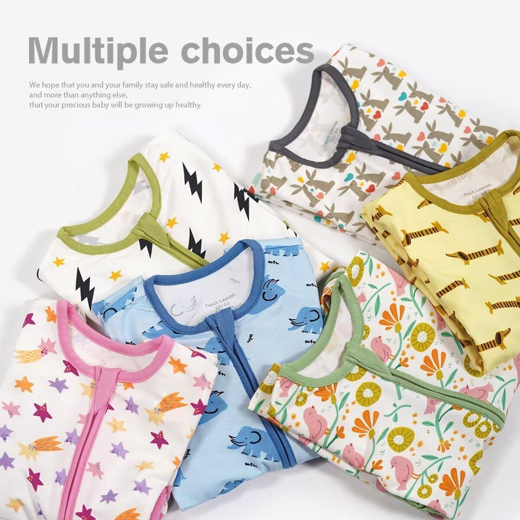 Unisex Baby Bamboo Viscose Pajamas with Mittens and Feet Cuffs