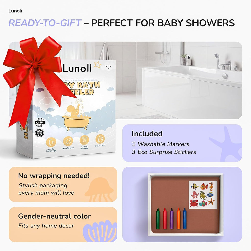 Bath Kneeler and Elbow Rest Pad Set, Mocha Mousse, 2.4 Inch Memory Foam Cushion for Parents, Waterproof Kneeling Pad