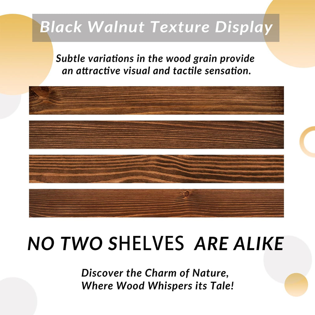 Floating Shelves 2 inch Thick for Wall Set of 2, 24 inch High-End Solid Wood, Rustic Floating Shelves Bedroom Kitchen