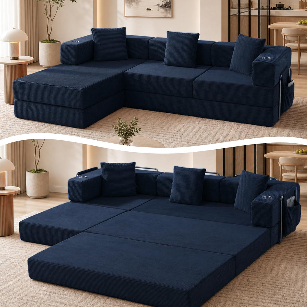 Modular Sectional Sofa, 108" L-Shaped Couch with Deep Seat