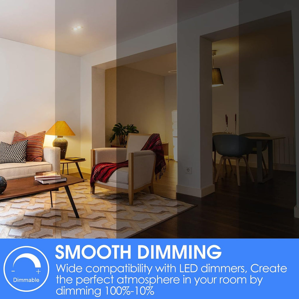 Dimmable LED Light Bulbs, 60W Equivalent, Soft White 2700K, 8W 800 Lumens LED Bulbs, E26 Base Standard Light Bulbs