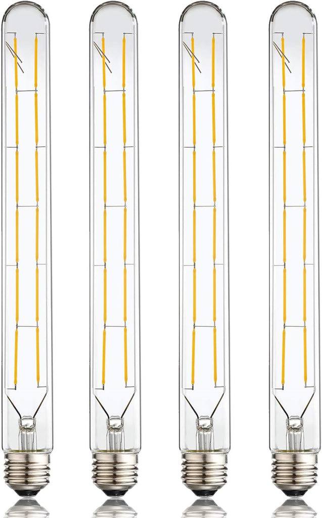 LED Tube Bulbs,T10 Tubular Edison Style LED Filament Bulb, 12W Dimmable Antique LED Bulb,E26 Base,Clear Glass,Warm