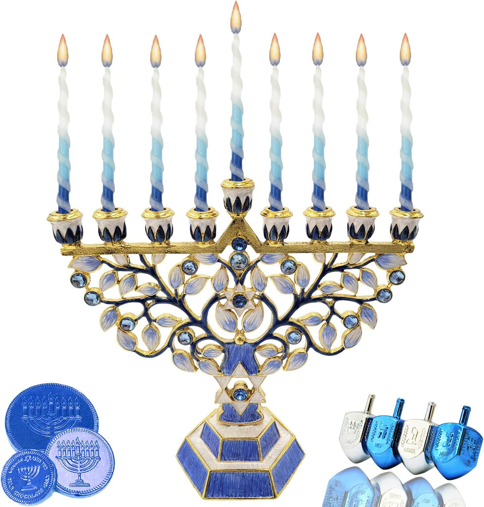 Hanukkah Enamel Hand-Painted Enameled Metal