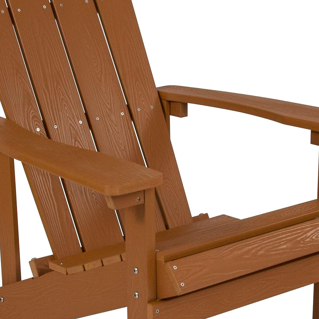 Charlestown Poly Resin Adirondack Chair - Teak - All Weather - Indoor/Outdoor - Set of 2 | All-Weather