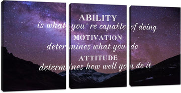 Office Wall Art 3 Pieces Motivation Landscape Canvas Poster Prints Painting Inspirational Wall Decor Decoration - Set of 3
