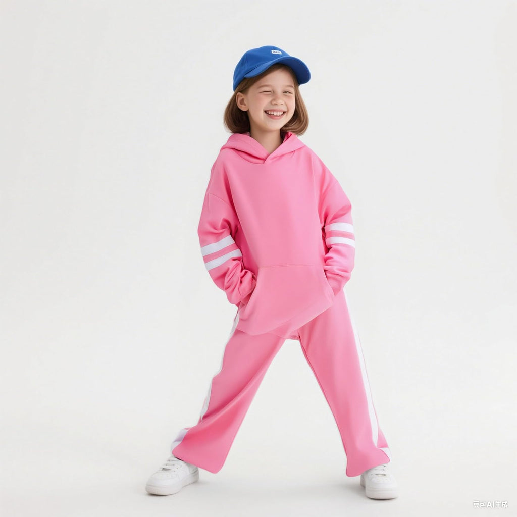 Sweatsuit Set Cute Hooded Sweatshirt & Jogger Pants with Pocket Casual Outfuts Set