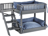 ECOFLEX Aspen Dog Bunk Bed in Grey, Memory Foam Cushions, Wide Stairs, Non Toxic, Easy Assembly