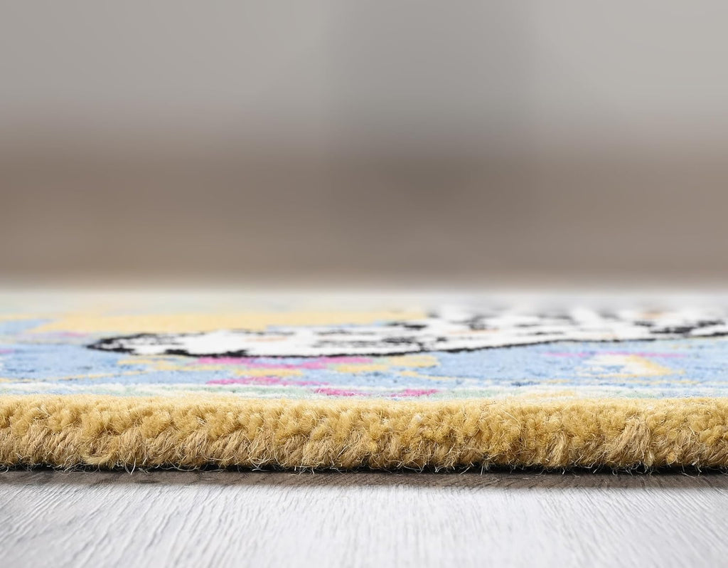 Handmade Leopard Wool Area Rug with Traditional Oushak Motif - Animal Print Cheetah Rugs | Plush Texture, Vintage