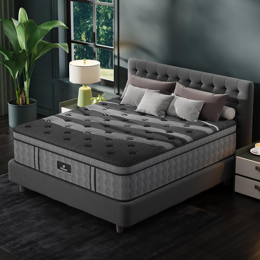 California King Mattress, 12 Inch Luxury Hybrid Cal King Mattress in a Box | Hotel-Level Design, Cooling Gel Memory