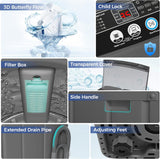 Portable Washing Machine, 20Lbs Capacity Full-Automatic Portable Washer Machine, 2.8Cu.ft Washer and Dryer Combo with