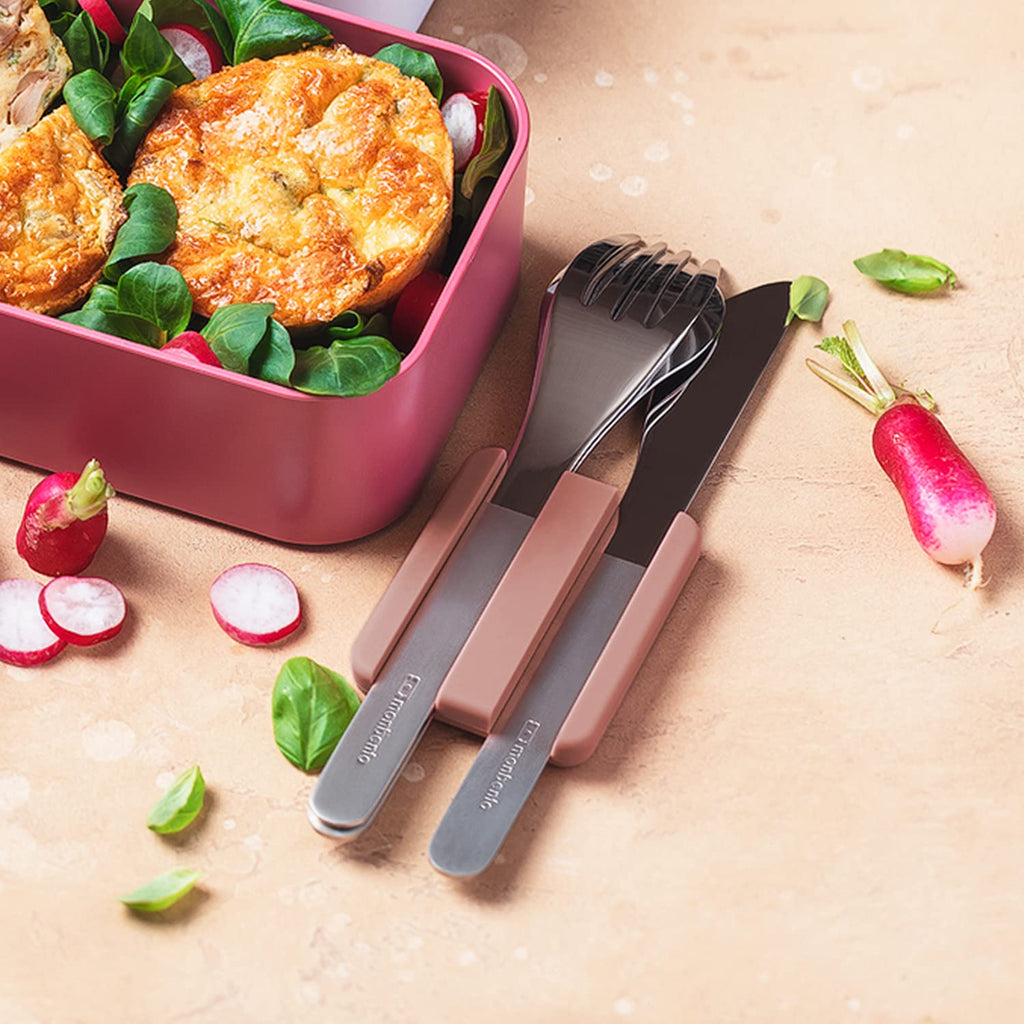 Cutlery Set MB Slim Box Moka for Lunch Box - 3 Pieces Fork Knife Spoon - Flatware Set Work Lunch Packing - Suitable