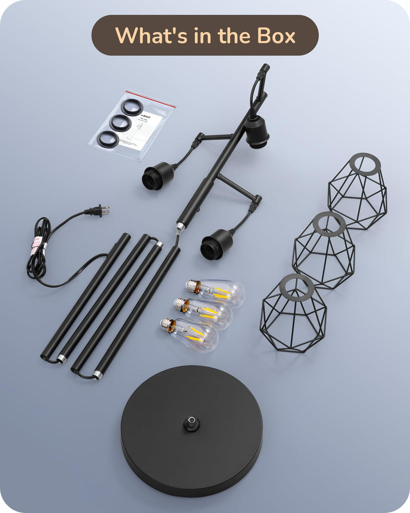 70IN Farmhouse Floor Lamps, Black Dimmable
